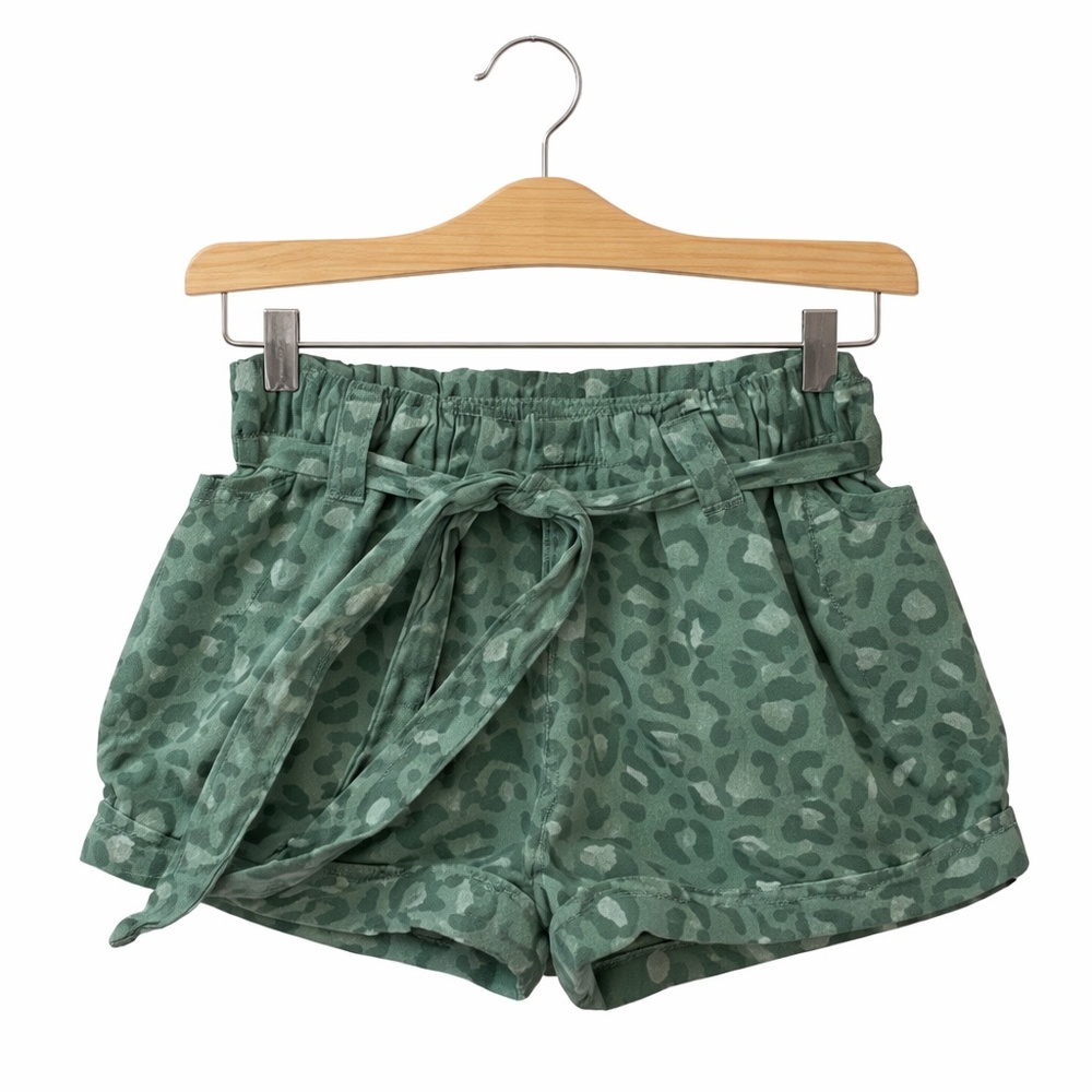 Boden Green Leopard Print Shorts. Great Condition. Size 7